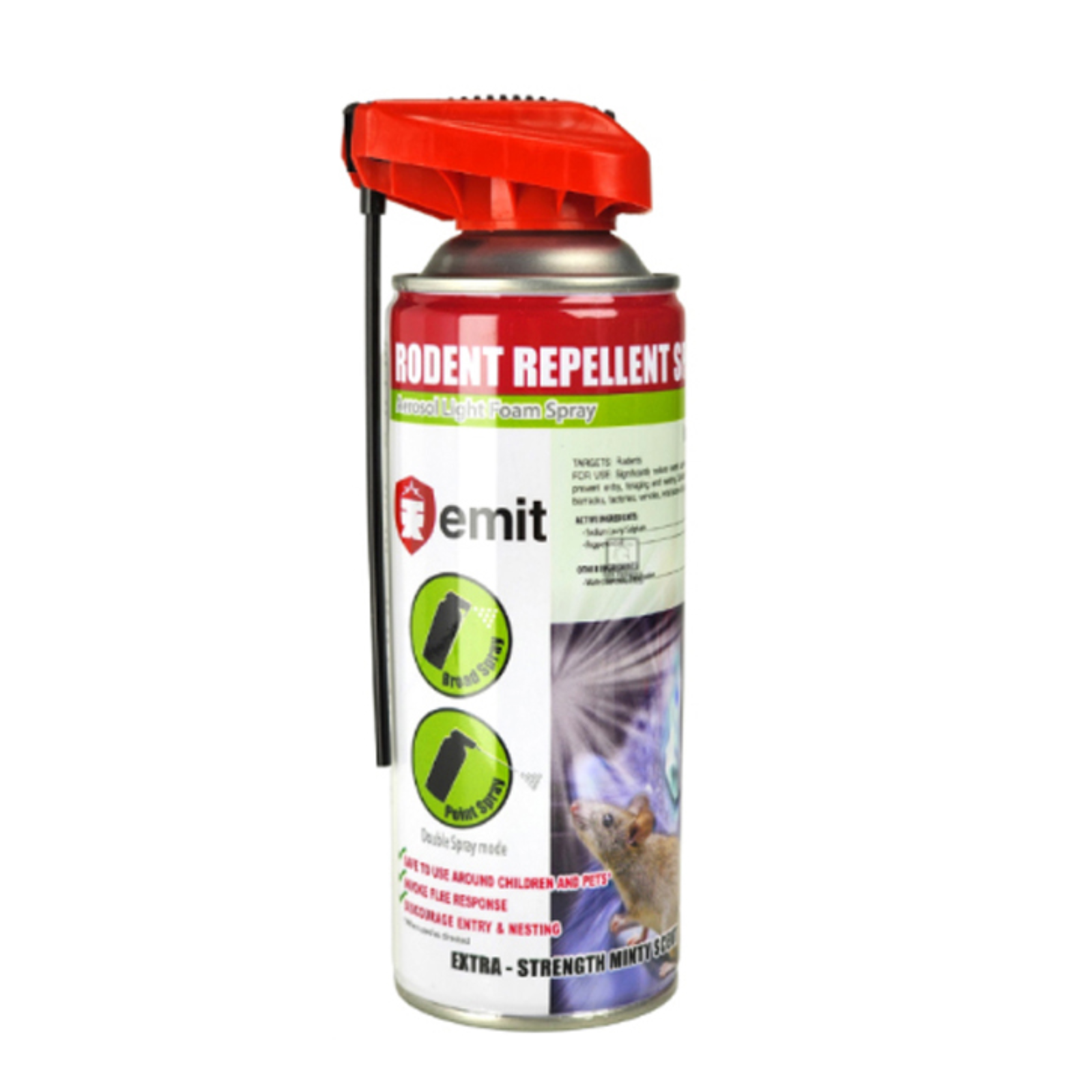 EMIT RODENT Repellent Aerosol Spray Light Foam 450ML EXTRA MINTY SCENT